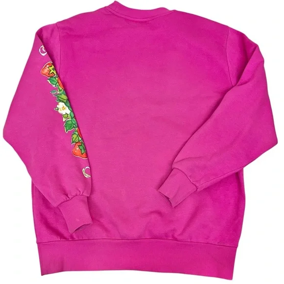 STRAWBERRY SHORTCAKE With Friends Fuchsia Pink Oversized Sweatshirt Size S - Picture 2 of 5